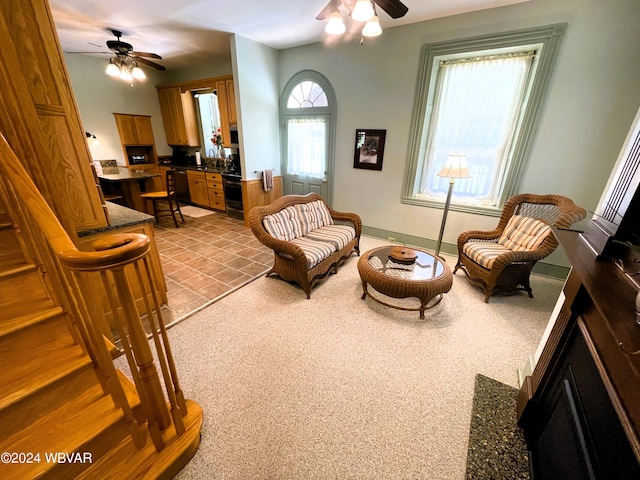 159 Harveys Ln, Milton, PA 17847 - living area featuring ceiling fan