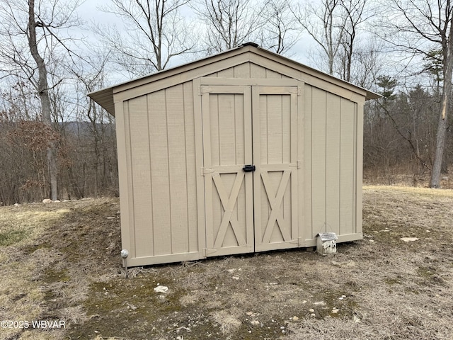 view of shed