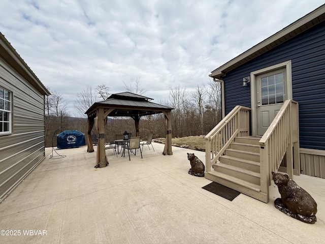 view of patio / terrace featuring a gazebo