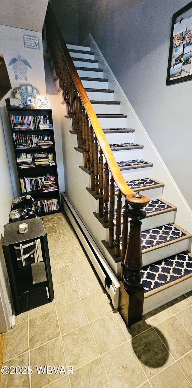 103 Lower Market St, Milton, PA 17847 - staircase featuring tile patterned floors