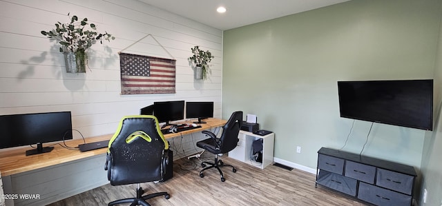 250 Mclaughlin Rd, Milton, PA 17847 - office space featuring wood finished floors, recessed lighting, baseboards, and wooden walls
