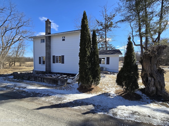 view of snow covered exterior