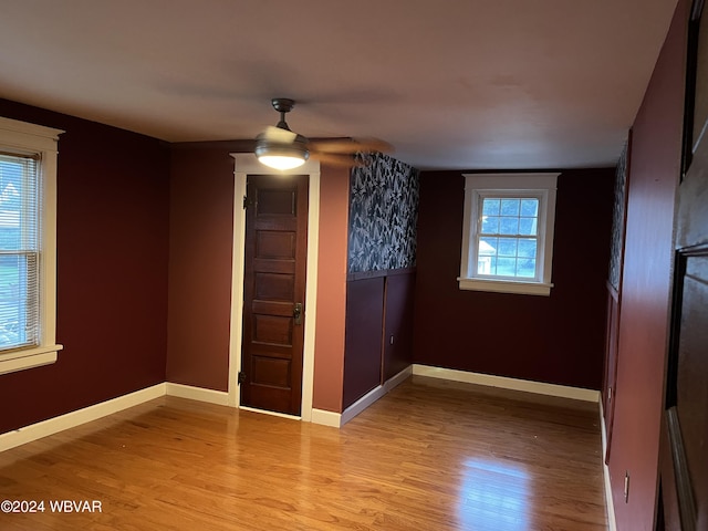 unfurnished room featuring light hardwood / wood-style flooring