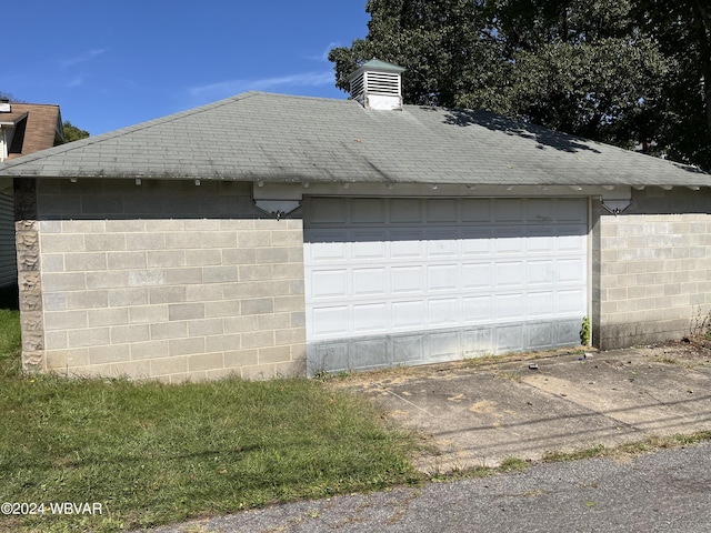 view of garage