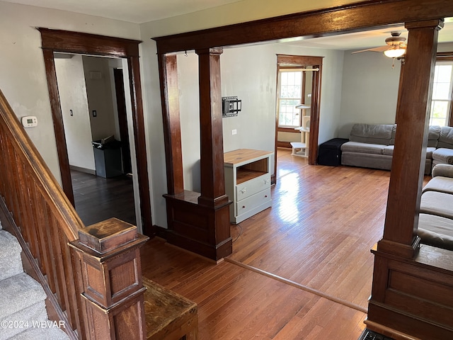 hallway featuring hardwood / wood-style flooring