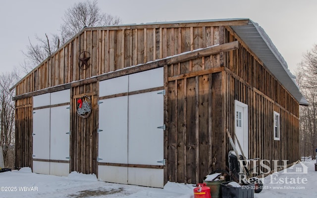 view of snow covered structure