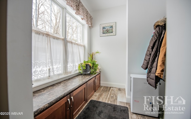 bathroom featuring hardwood / wood-style flooring