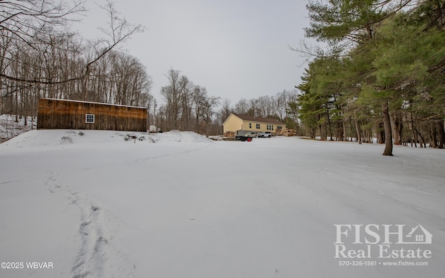 view of snowy yard