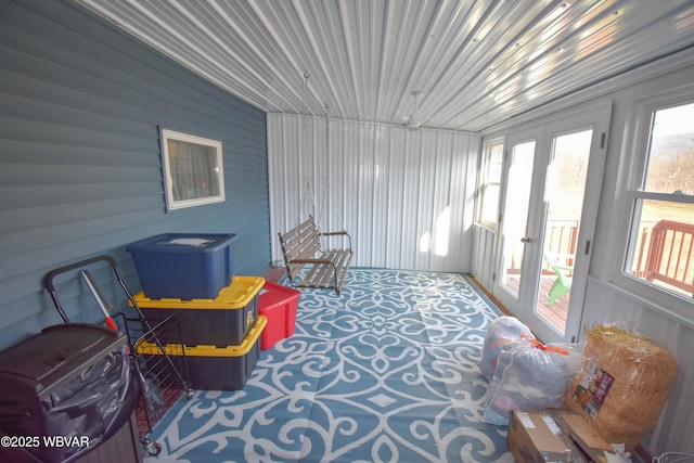 sunroom / solarium with french doors