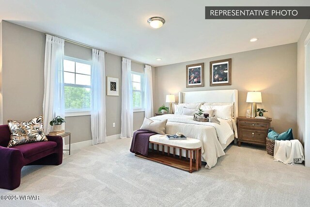 2287 Warrensville Rd, Montoursville, PA 17754 - bedroom with carpet flooring, baseboards, and recessed lighting