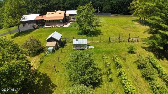 aerial view with a rural view