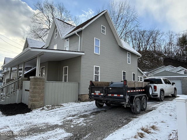 view of snowy exterior