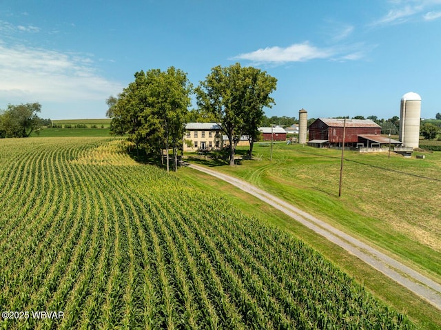 view of yard featuring a rural view