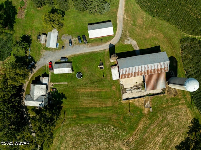 bird's eye view featuring a rural view