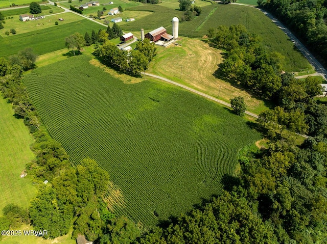 drone / aerial view with a rural view