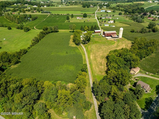 bird's eye view featuring a rural view