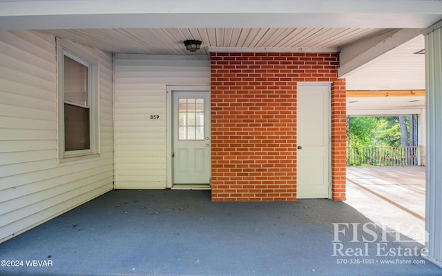 view of doorway to property