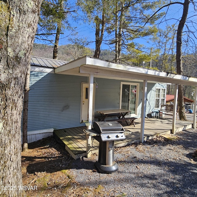 exterior space with a standing seam roof and metal roof