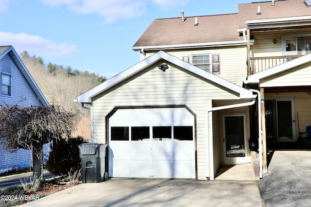 view of garage