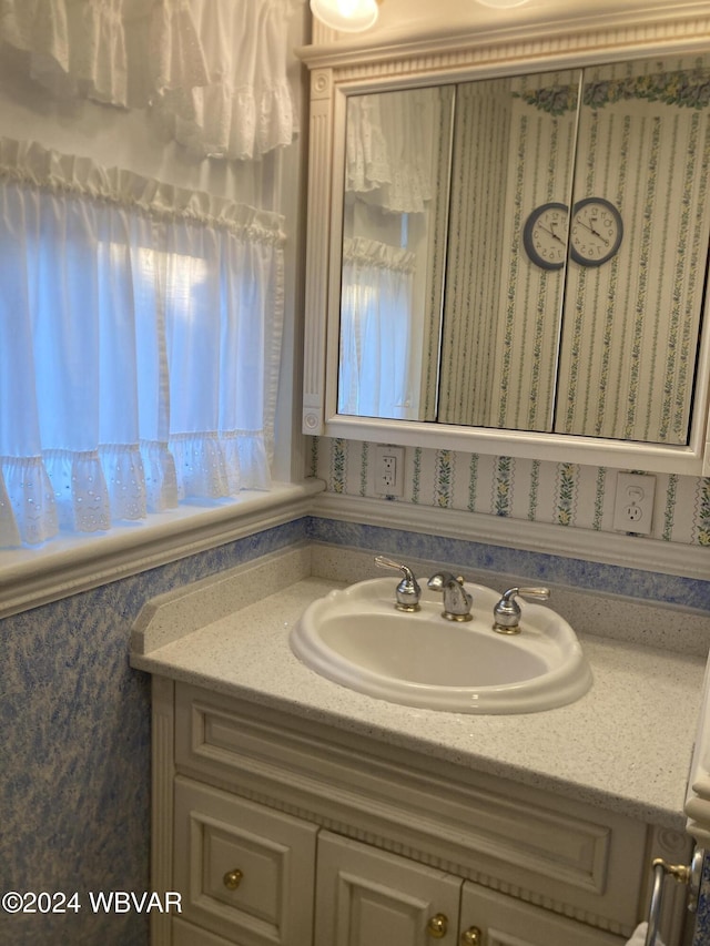 bathroom with vanity and a healthy amount of sunlight