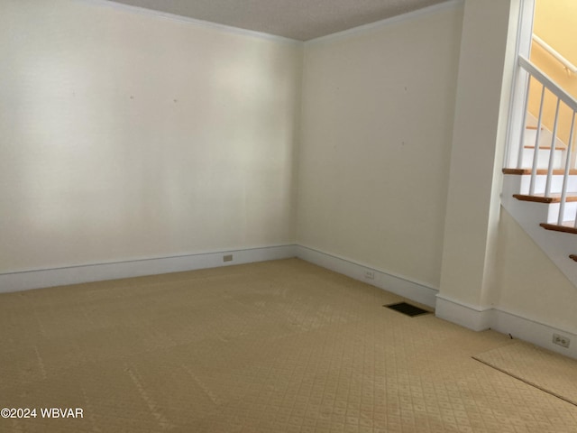 empty room featuring carpet and a textured ceiling