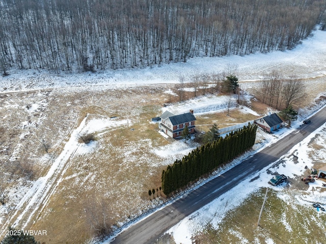 view of snowy aerial view