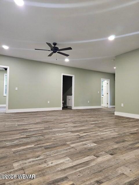 131 Spring House Rd, Muncy Valley, PA 17758 - spare room with baseboards, wood finished floors, and recessed lighting