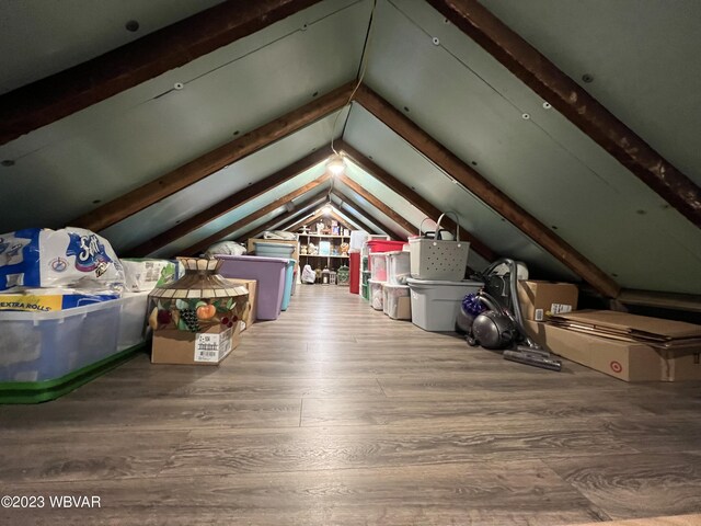 view of unfinished attic