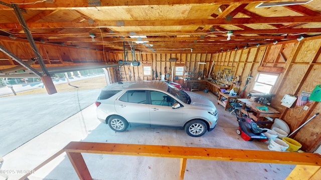 view of garage