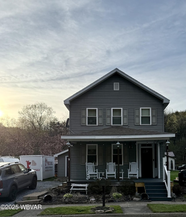 view of front of house with covered porch