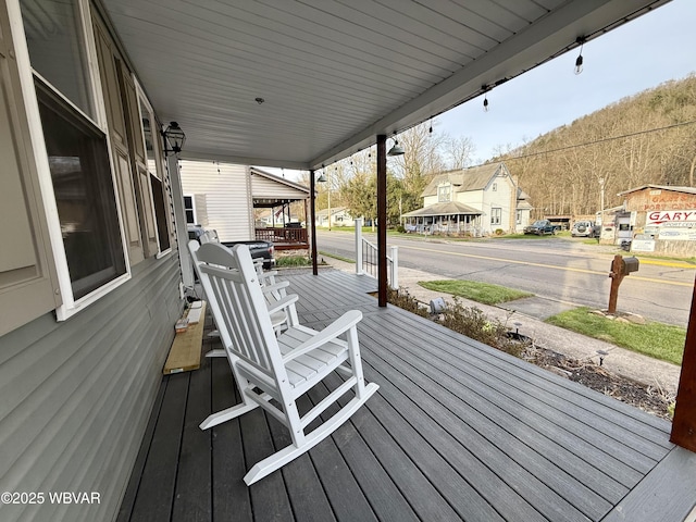 deck with a porch