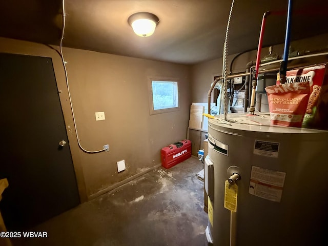 utility room with water heater