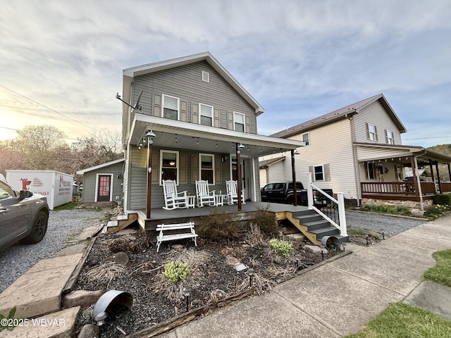 view of front of home featuring a porch
