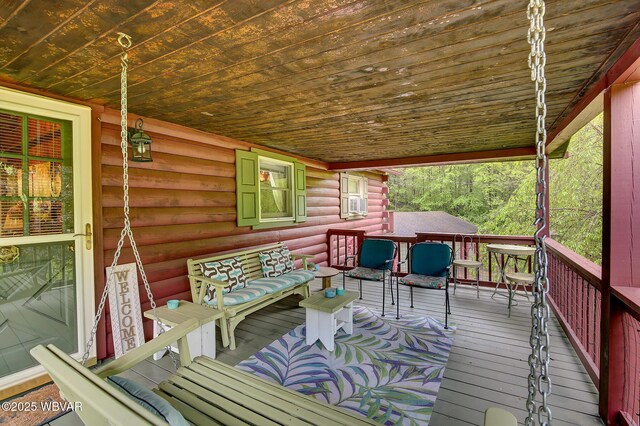 1640 Pleasant Valley Rd, Cogan Station, PA 17728 - wooden terrace with an outdoor hangout area