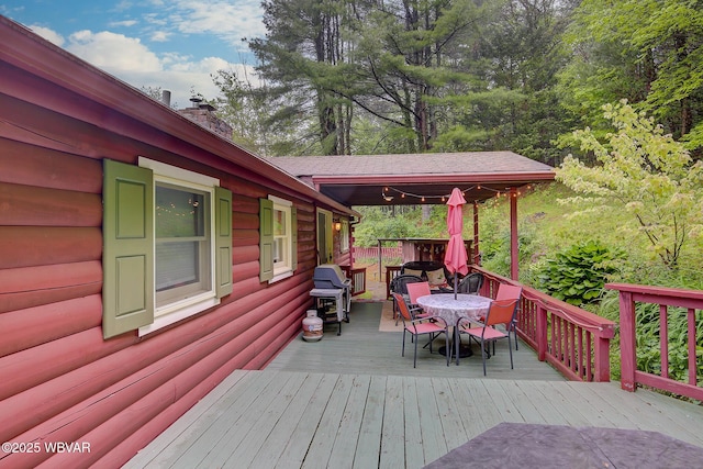 1640 Pleasant Valley Rd, Cogan Station, PA 17728 - wooden deck featuring outdoor dining area