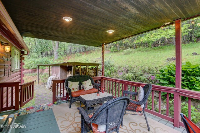 1640 Pleasant Valley Rd, Cogan Station, PA 17728 - deck featuring an outdoor living space