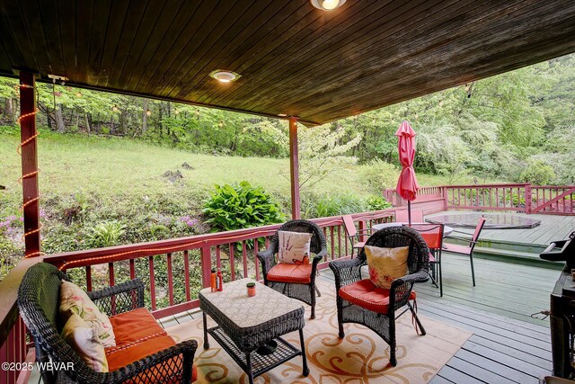 1640 Pleasant Valley Rd, Cogan Station, PA 17728 - deck featuring an outdoor hangout area and outdoor dining space