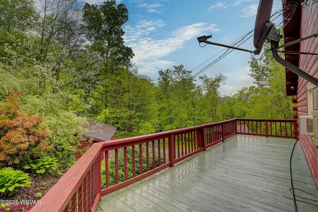 1640 Pleasant Valley Rd, Cogan Station, PA 17728 - wooden deck with a wooded view