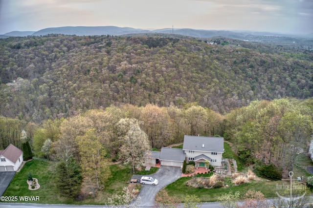 2312 Teaberry Ln, Lock Haven, PA 17745 - aerial view with a mountain view and a wooded view