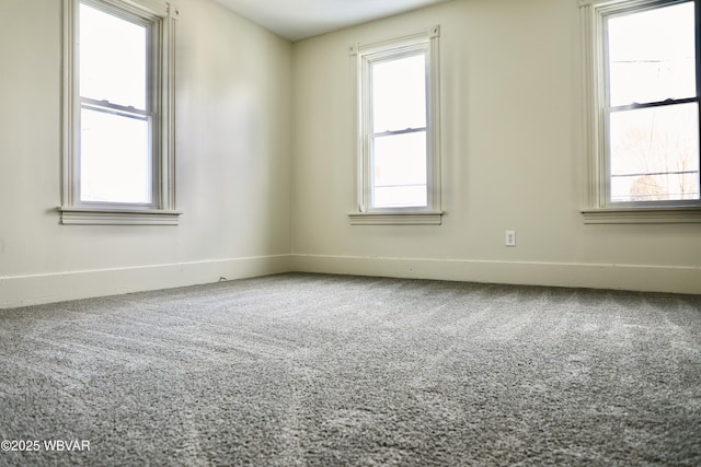 unfurnished room featuring carpet