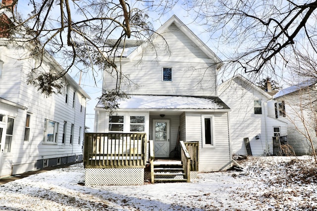 front of property with a deck