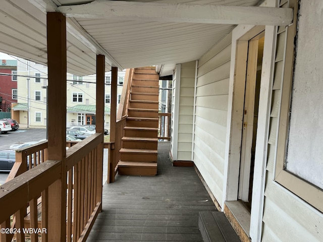 wooden deck featuring a porch