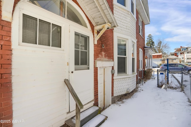 view of snowy exterior