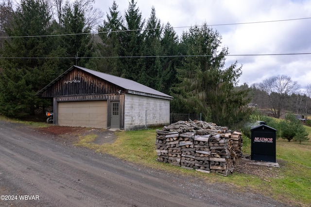 view of garage