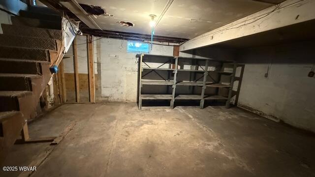 19 Lime Bluff Rd, Hughesville, PA 17737 - unfinished below grade area with stairs