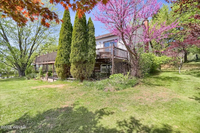 6553 Jacks Hollow Rd, Williamsport, PA 17702 - view of yard with a wooden deck