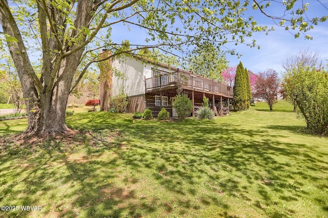 6553 Jacks Hollow Rd, Williamsport, PA 17702 - view of yard featuring a wooden deck