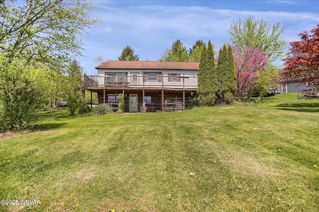 6553 Jacks Hollow Rd, Williamsport, PA 17702 - back of house with a lawn and a deck