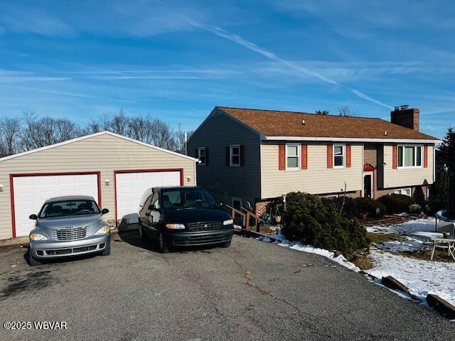 exterior space featuring a garage