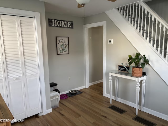 interior space featuring dark hardwood / wood-style flooring